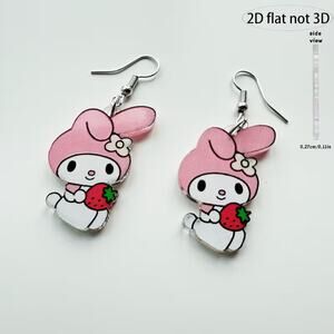 Sanrio Kawaii My Melody Cute Acrylic 2D Cartoon Anime Character Earrings